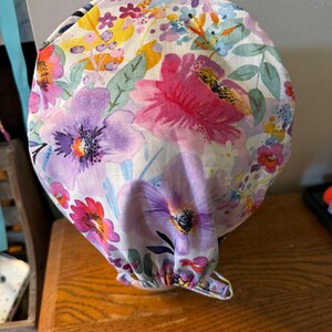 Summer Blooms Tieback Scrub Cap-Lilly Inspired Scrub Cap-Or Scrub Cap- Lilly Scrub Cap-Lilly Summer Blooms Scrub Cap-ER Scrub Cap-Floral Cap