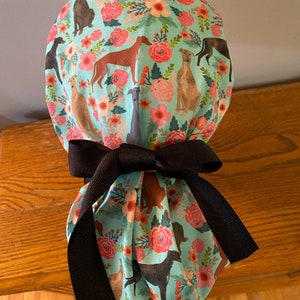 Greyhound Scrub Cap- Greyhound OR Scrub Cap- Ponytail Scrub Cap- Dog Scrub Cap- Surgical Scrub Cap- Nursing Scrub Cap-Greyhound OR Scrub Hat