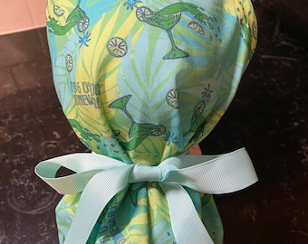 Summer Scrub Hat- Ponytail Scrub Cap- Beach Scrub Cap-Tropical OR Surgery Scrub Cap- Tropical Scrub Cap