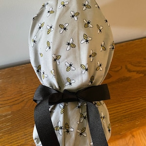 Bee Scrub Cap- Bee Scrub Hat- Ponytail Scrub Cap- Bee OR Scrub Cap-Bee OR Scrub Cap- Honey Bee Scrub Cap