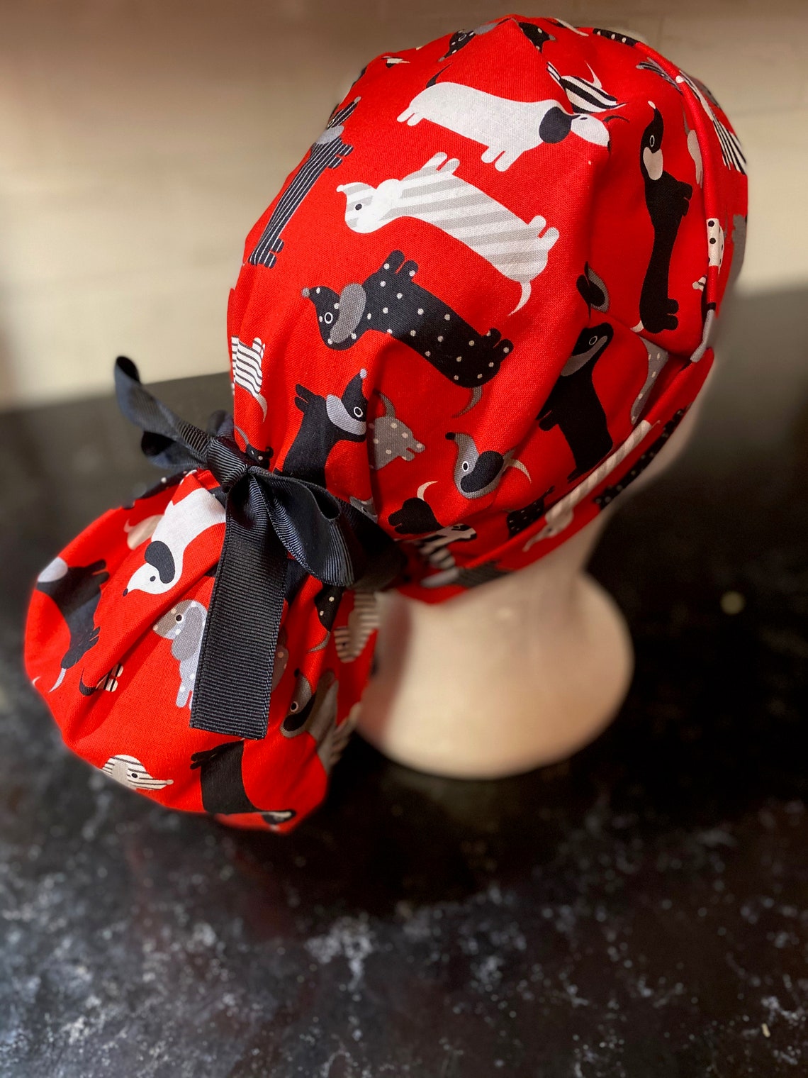 Dachshund Scrub Hat dachshund Scrub Cap Women's Ponytail Etsy