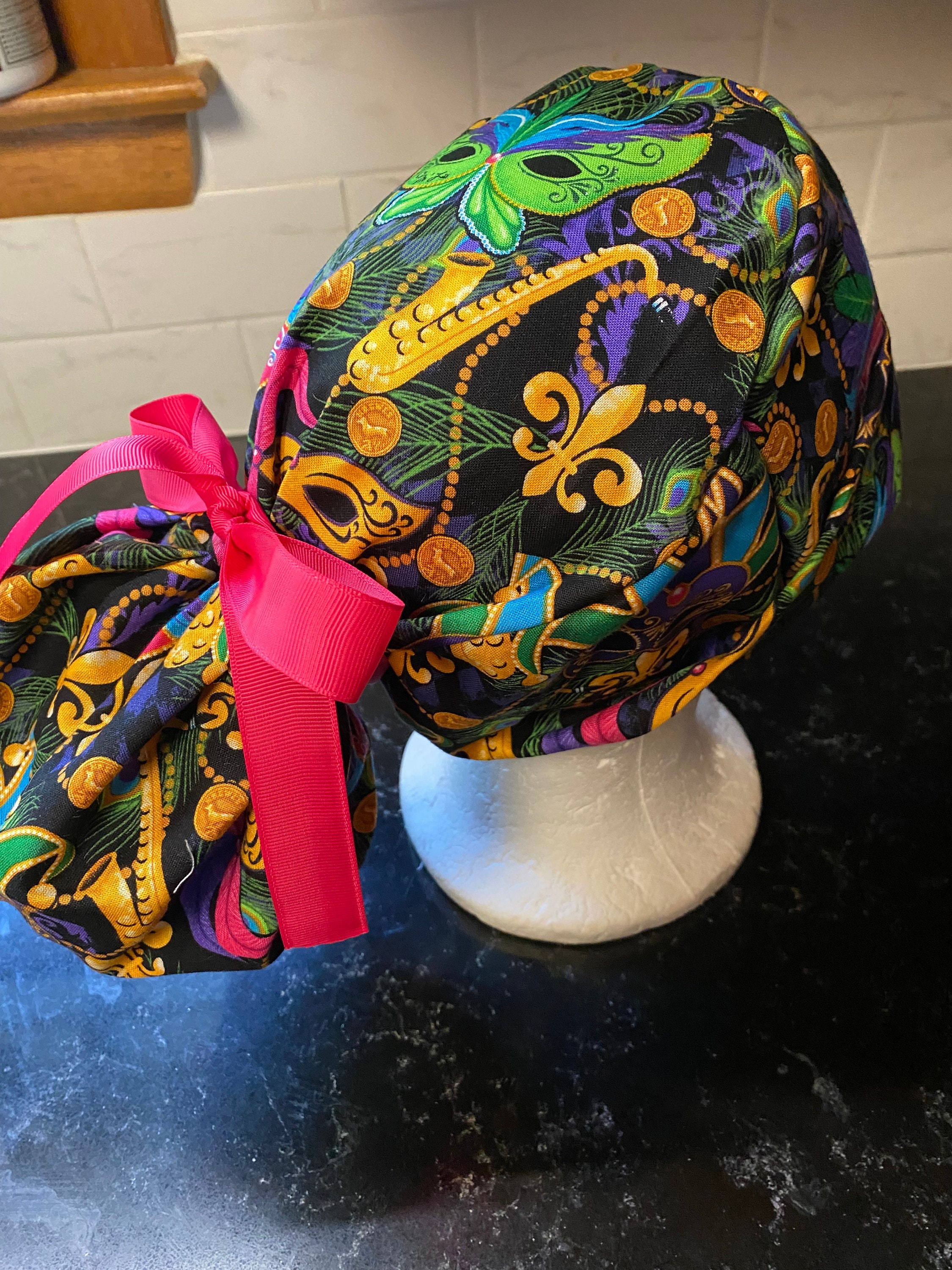 mardi gras scrub hat