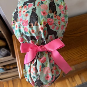 Doberman Pinscher Scrub Cap-Doberman Pinscher OR Scrub Cap- Nursing Scrub Cap- OR Scrub Cap-Scrub Cap-Dog Scrub Cap-Doberman ID Badge Holder