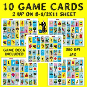 LOTERIA to Go... | Wydrukuj i graj w dowolnym miejscu | Pełna wersja gry do wydrukowania | 10 tabletów z grą | Dołączona talia kart.