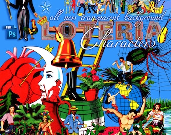 Loteria Pro | Old School 1960&#39;s | Transparent Characters | For Your Endless Creations | Reg. 24.99 | On Sale Now!