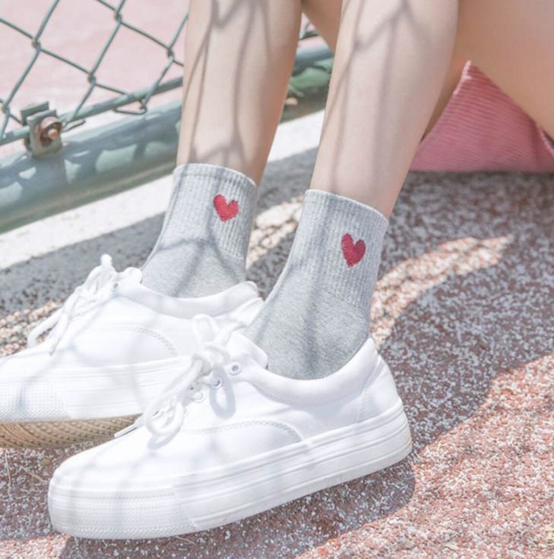 3 Pairs Tennis Ankle Socks Heart Ankle Socks Sport Ankle Etsy