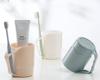 Toothbrush Holder Cup, Cup with Toothbrush holder, Plastic mouthwash Cup