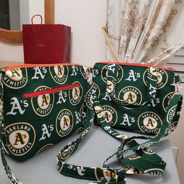 Oakland A's Crossbody bag, Hand made Oakland A's messenger bag, Oakland A's Purse, Made in USA