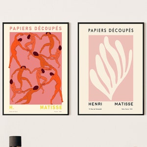 Henri Matisse Set of 2 Art Posters, Gallery Quality Prints, Wall Art Decor, Modern Art, Pink Art - Wall Art Poster Print - Sizes A2 A3 A4