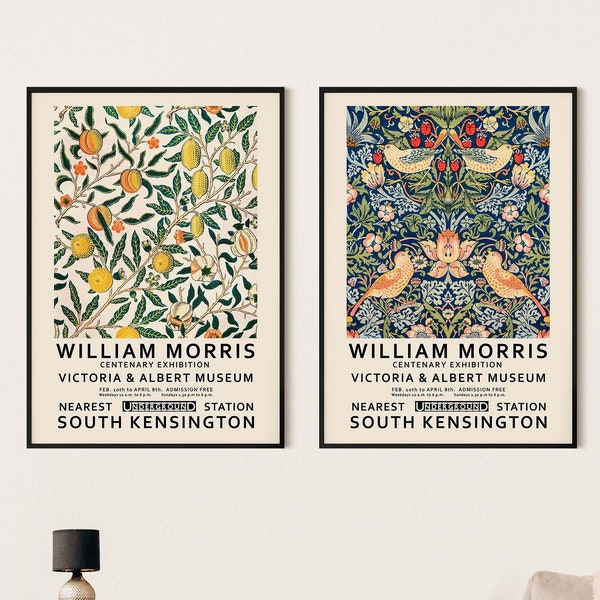 William Morris Set of 2 Art Posters, Gallery Quality Prints, Wall Art Decor, Modern Art, Vintage Art, Wall Art Poster Print - Sizes A2 A3 A4