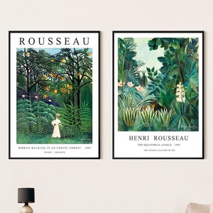 Henri Rousseau Set of 2 Art Posters, Gallery Quality Prints, Modern Print, Modern Art, Vintage Art, Wall Art Poster Print - Sizes A2 A3 A4