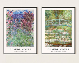 Claude Monet Set of 2 Art Posters, Gallery Quality Prints, Wall Art Decor, Modern Art, Vintage Art, Wall Art Poster Print - Sizes A2 A3 A4