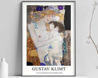 Impression de Gustav Klimt, impression d'art de Klimt, affiche de Klimt mère et enfant, affiche de Klimt, art moderne - impression d'art déco murale - tailles A2/A3/A4