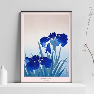 Iris Flowers Print, Ohara Koson Print, Japanese Art Print, Koson Print, Japanese Floral Art, Wall Art Modern Poster Print - Sizes A2/A3/A4