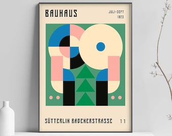 Bauhaus Exhibition Poster, Bauhaus Print, Modern Art Print, Contemporary Art Print, Abstract Art Print, Wall Art Poster Print Sizes A2/A3/A4