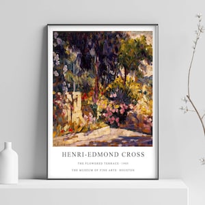 Cross Print, The Flowered Terrace, Vintage Print, Henri Edmond Cross Art, Modern Art Print  Modern Wall Art Poster Print Sizes A2 A3 A4