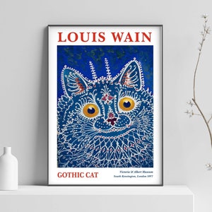 Louis Wain Exhibition Poster Wain Cat Print Louis Wain Modern Art Wain Cat Poster Gothic Cat Art Print Wall Art Poster Print  Sizes A2/A3/A4