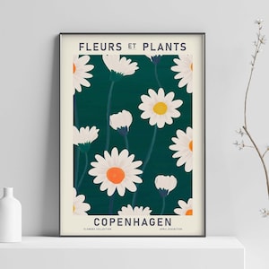 Flower Market Copenhagen, Flower Market Print, Flower Market Poster, Flower Wall Art, Flower Shop, Florist Gift, Home Decor Sizes A2/A3/A4