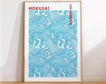 Hokusai Art Print, Hokusai Waves Print, Hokusai Poster, Japanese Waves Art, Great Wave Poster Print, Wall Art Poster Print - Sizes A2/A3/A4