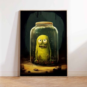 The Lonely Pickle Print Moderne Kunst Druck Abstrakte Kunst Poster Last Pickle Print Lustige Gurke Pickle Wand Kunst Poster - Größen A2/A3/A4