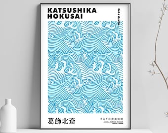 Katsushika Hokusai Abstract Art Poster, Ukiyoe Art, Japanese Print, Hokusai Waves Art Print, Abstract Wall Art Poster Print - Sizes A2/A3/A4