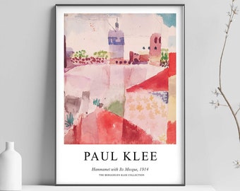 Paul Klee Art Poster, Abstract Print, Abstract Art, Hammamet with its Mosque, Modern art, Surrealist, Wall Art Poster Print - Sizes A2/A3/A4
