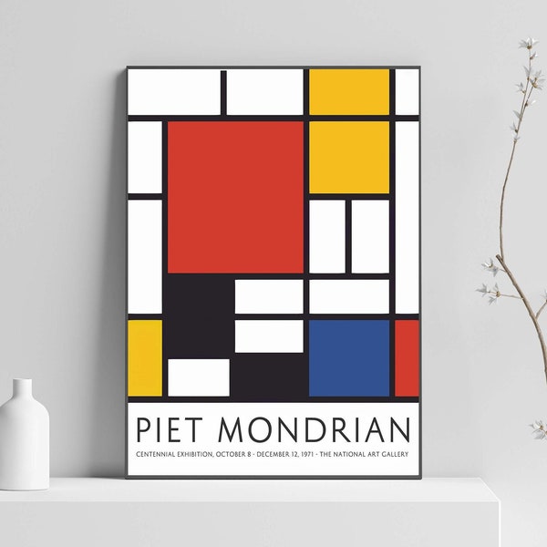 Piet Mondrian Print, Mondrian Art Print,  Mondrian Poster, Abstract Wall Décor, Modern Print, Abstract Print, Wall Art  - Sizes A2 A3 A4