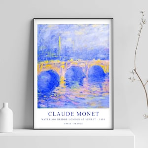 Claude Monet Waterloo Bridge Print, Monet Tentoonstelling Poster, Monet Modern Art Print, Monet Print, Poster Print - Wall Art - Maten A2 A3 A4