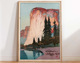 Hiroshi Yoshida El Capitan Yosemite Shin Hanga Woodblock