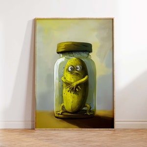 The Lonely Pickle Print Moderne Kunst Druck Abstrakte Kunst Poster Last Pickle Print Lustige Gurke Pickle Wand Kunst Poster - Größen A2/A3/A4