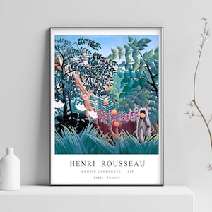 Henri Rousseau Print, Tropical Botanical Jungle Plants Poster, Exotic Landscape Print, Vintage Art - Wall Art Poster Print - Sizes A2/A3/A4
