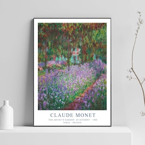 The Artist’s Garden at Giverny Print, Claude Monet Print, Monet Art Poster, Monet Impressionist Wall Art Poster Print -  Sizes A2 A3 A4