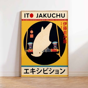 Ito Jakuchu Poster, White Macaw, Japanese Poster, Vintage Japan Art Print, Japanese Woodblock Print - Wall Art Poster Print - Sizes A2/A3/A4