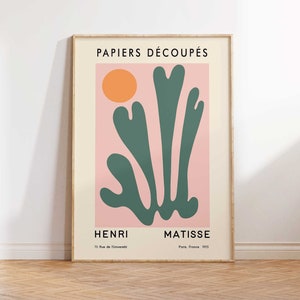 Henri Matisse Exhibition Poster, Matisse Print, Vintage Pink Art, Pop Motif, Matisse Abstract Print, Wall Art Poster Print - Sizes A2 A3 A4