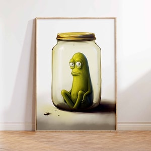 The Lonely Pickle Print, moderner Kunstdruck, abstraktes Kunstposter, Last Pickle Print, lustiger Pickle Pickle Wandkunst-Posterdruck – Größen A2/A3/A4