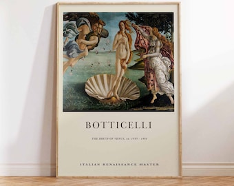 Botticelli Art Print Botticelli Poster Aphrodite Poster Print Birth of Venus Art Print Gift Botticelli Wall Art Poster Print Sizes A2A3A4