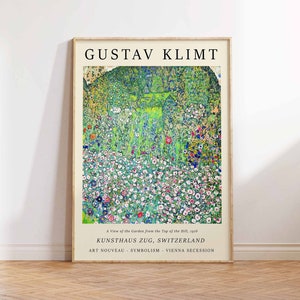 Gustav Klimt Poster, Klimt Rose Garden, Klimt Flowers, Floral Wall Decor, Gift, Vintage Klimt Floral Wall Art Poster Print Sizes A2 A3 A4
