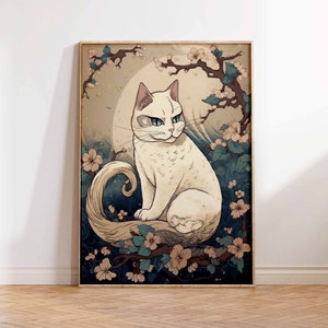 Vintage Japanese Print Vintage Cat Art Print Japanese Cat Art Poster Japanese Art Print Japanese Cat Wall Art Poster Print Sizes A2/A3/A4