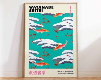 Watanabe Seitei Koi fish Print, Japanese Art Print, Vintage Print, Trendy Japanese Print, Seitei Print, Wall Art Poster Print Sizes A2 A3 A4