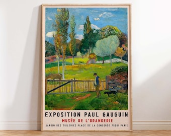 Gauguin Exhibition Print, Gauguin Paysage Print, Vintage Art, Modern Art Print, Gaugain Art Print, Wall Art Poster Print - Sizes A2 A3 A4