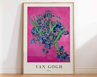 Irises Poster, Van Gogh Print, Van Gogh Altered Art, Van Gogh Irises Print, Van Gogh Poster, Van Gogh Wall Art Poster Print Sizes A2/A3/A4