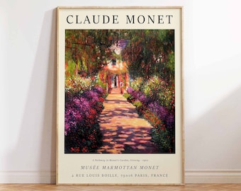 A Pathway in Monet's Garden Giverny Print Claude Monet Print Monet Art Poster Monet Impressionist Art Wall Art Poster Print   Sizes A2 A3 A4
