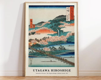 Utagawa Hiroshige Print, Hiroshige Poster, Woodblock Print, Vintage Japanese Art, Japanese Art Print, Wall Art Print, Yamashiro Province