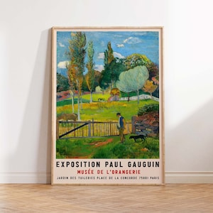 Gauguin Exhibition Print, Gauguin Paysage Print, Vintage Art, Modern Art Print, Gaugain Art Print, Wall Art Poster Print - Sizes A2 A3 A4