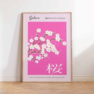 Sakura Art Print, Cherry Tree Print, Floral Art Poster, Japanese Flowers Art, Japanese Print, Sakura Wall Art Poster Print - Sizes A2/A3/A4