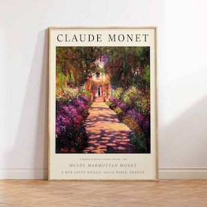 A Pathway in Monet&#39;s Garten Giverny Druck Claude Monet Druck Monet Kunst Poster Monet Impressionismus Kunst Wandkunst Poster Druck Größen A2 A3 A4