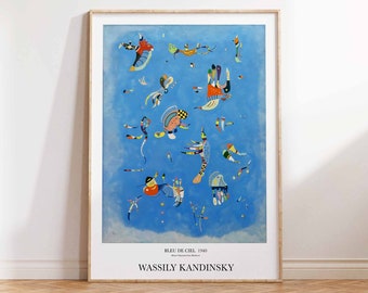 Kandinsky Ausstellungsplakat, Abstrakte Kunst, Wassily Kandinsky Druck, Bleu de Ciel Druck, Kandinsky Druck Wand Kunst Poster Druck Größen A2/A3/A4