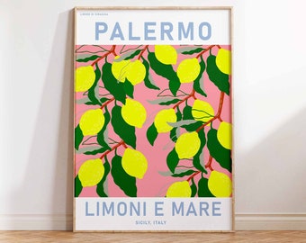 Fruit Market Palermo, Fruit Market Print, Fruit Market Poster, Fruit Wall Art, Flower Shop, Lemons Wall Art, Wall Art Decor Sizes A2/A3/A4