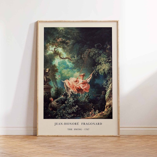 Jean-Honore Fragonard Art Print, The Swing Art Print, Fragonard Exhibition Print, Vintage Art Print, Wall Art Poster Print - Sizes A2 A3 A4