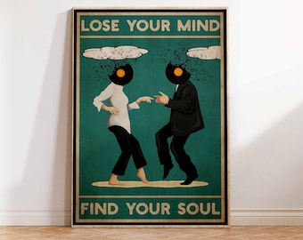 Vintage Poster - Pulp Fiction Lose Your Mind Find Your Soul Vintage Print Movie Cool Print Gift Idea Wall art poster print Sizes A2A3A4